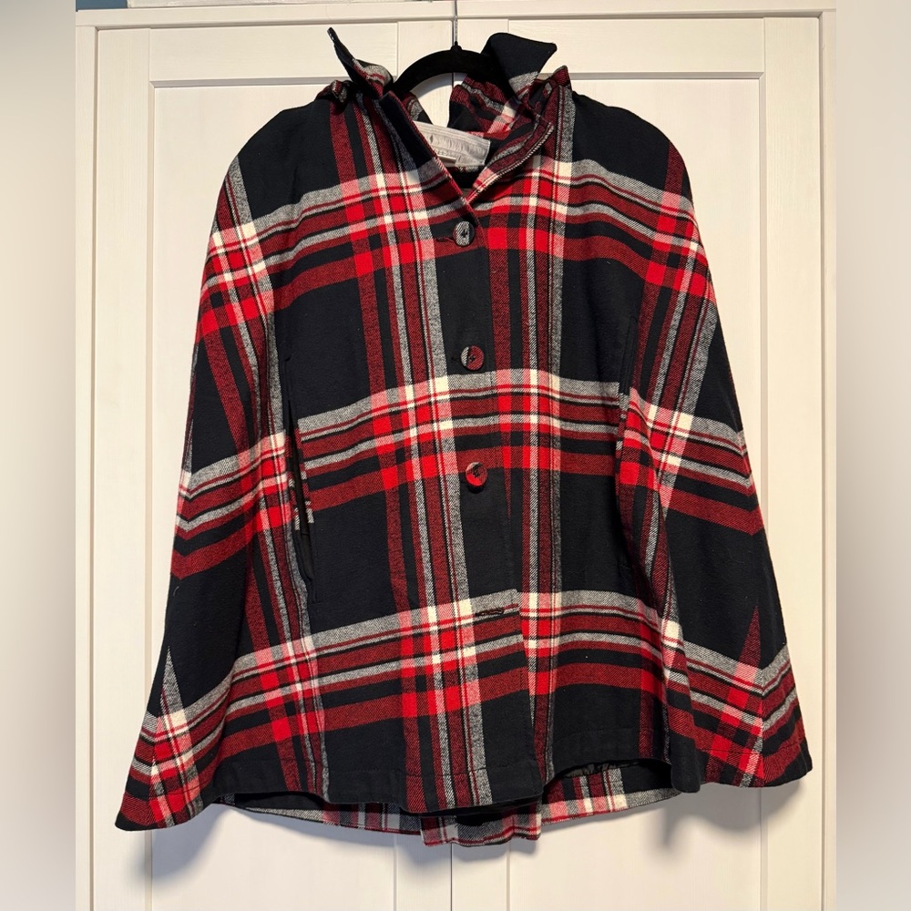 Cooperative Red and Black Plaid Cape